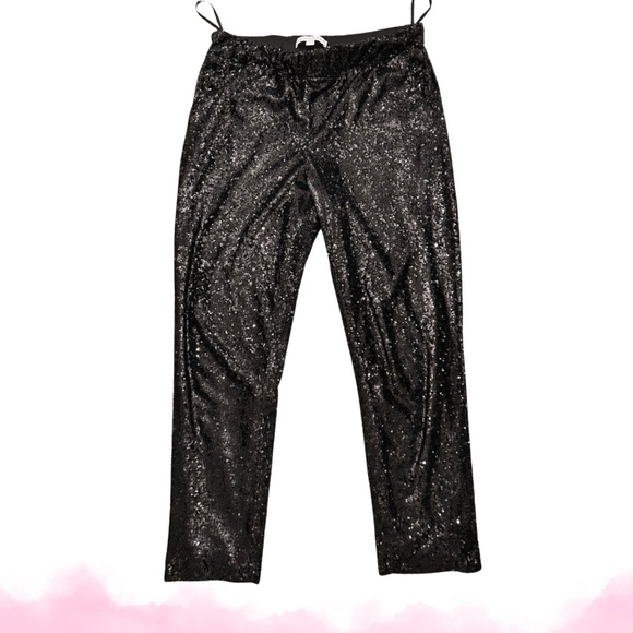Black sequin joggers, size 10 - Picture 1 of 6